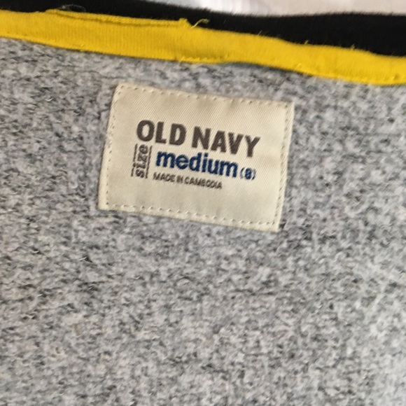 OLD NAVY Skull & Crossbones 1994 Logo Zip Hoodie Gray Sweater Jacket- Boys 7/8 - Picture 4 of 12